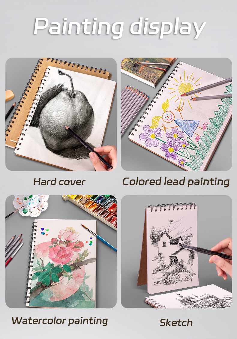 ProProfessional Sketchbook Drawing Notepad 160 GSM Color Pencil, Oil ...