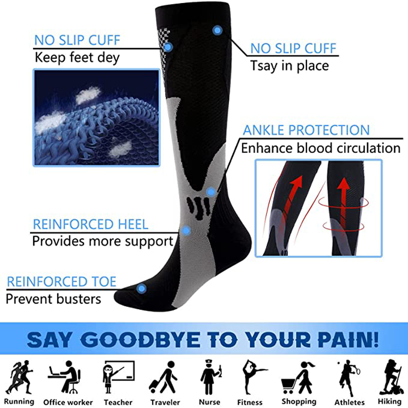 Unisex Middle Tube Varicose Vein Reduce Fatigue Outdoor Sports Therapy Socks