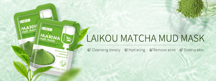 LAIKOU 5g Matcha Face Mud Mask Mini Bag Oil Control Shrink Pores Reduce ...