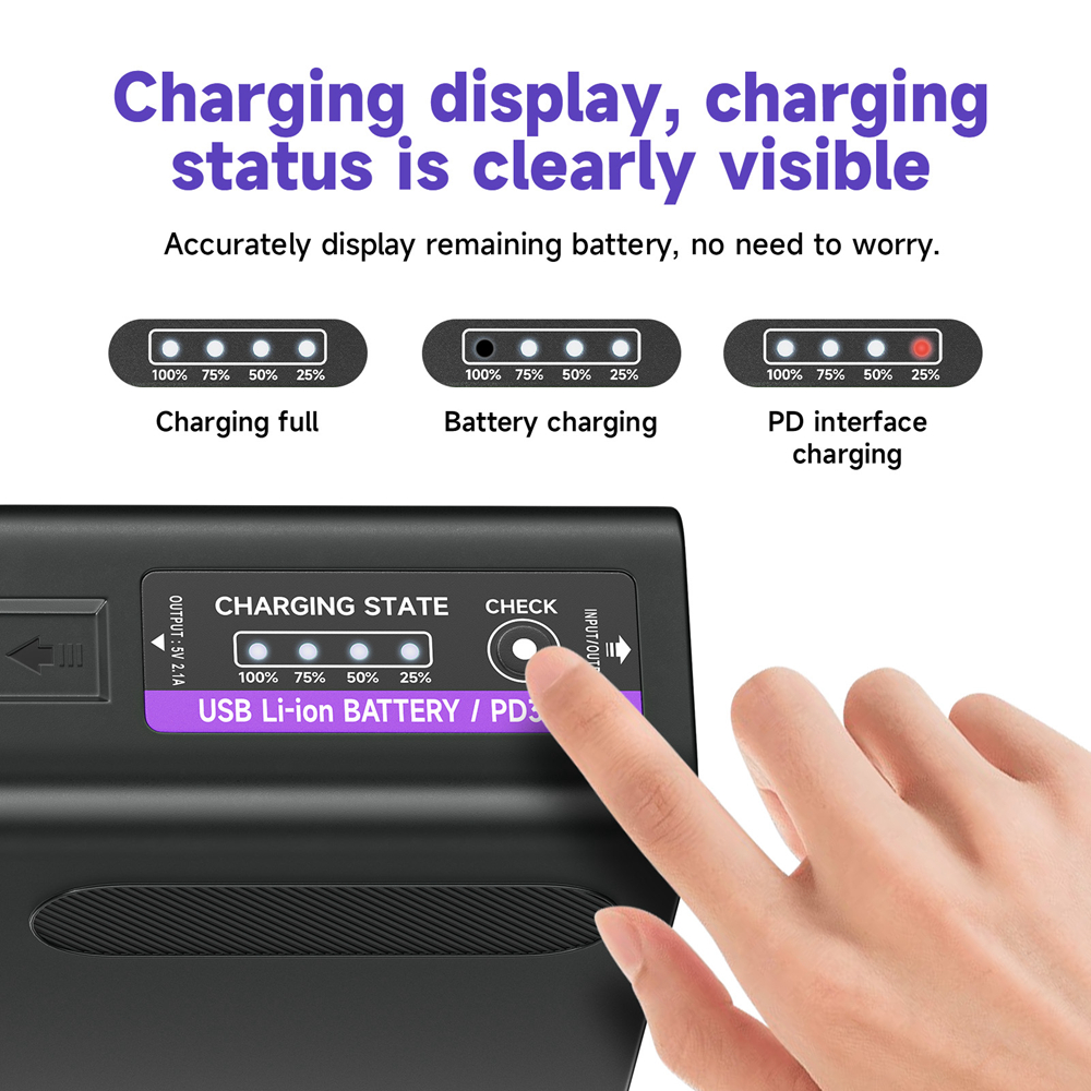 CITYORK Batterie NP-F980 10800 mAh [PD 20 W/Type-C] pour Sony NP-F980 F970 F975 F960 F930 F770 F750 F730 F570 F550 F530 F330 Tous les Sony NP-F Series Batterie pour appareil photo Sony