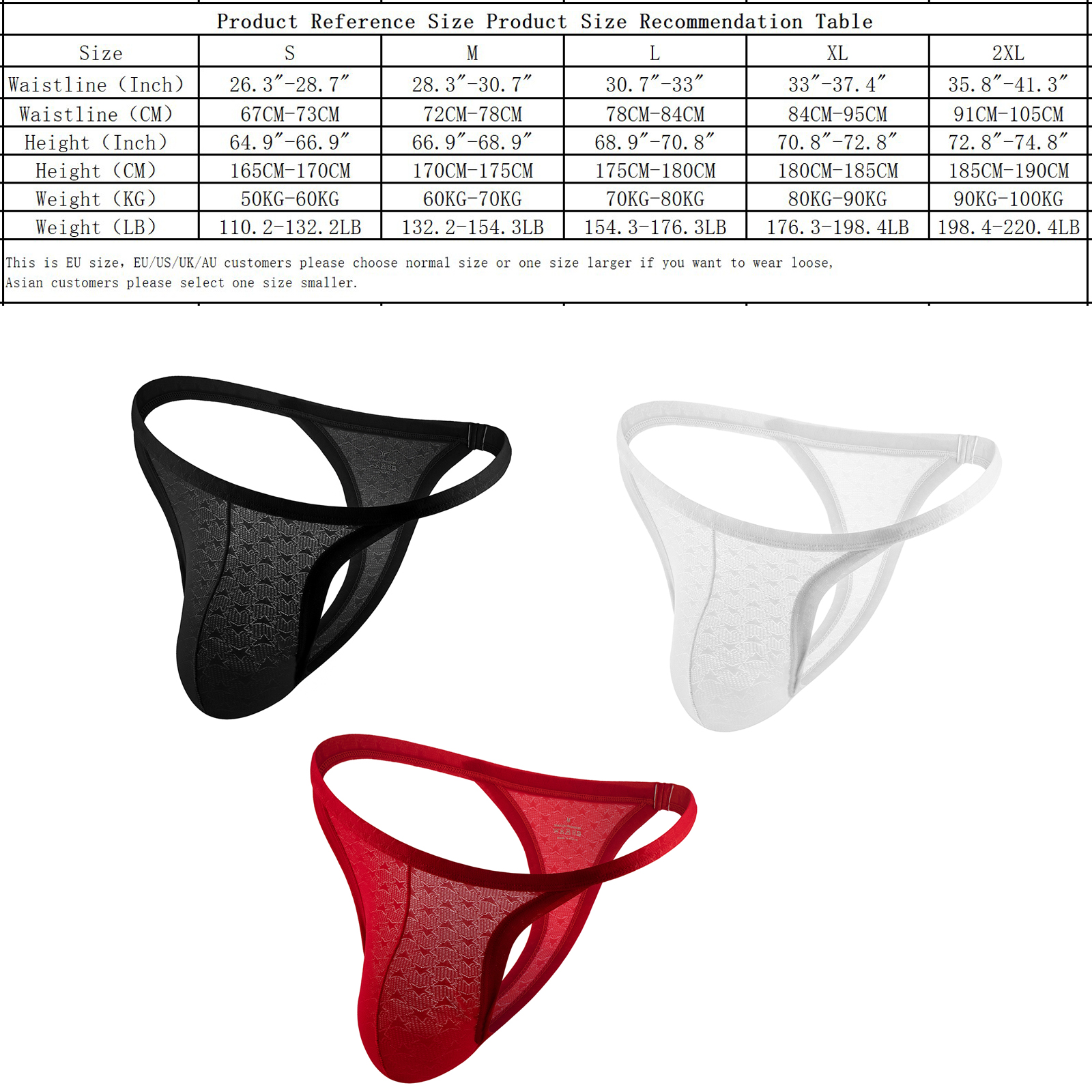 CLEVER-MENMODE Men Underwear Pouches Mesh T-Back Thongs Thin Waistband ...