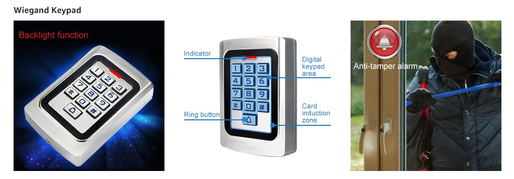 Retekess T-AC04 IP68 Waterproof Access Control Keypad - 2000 User Keyless Entry System