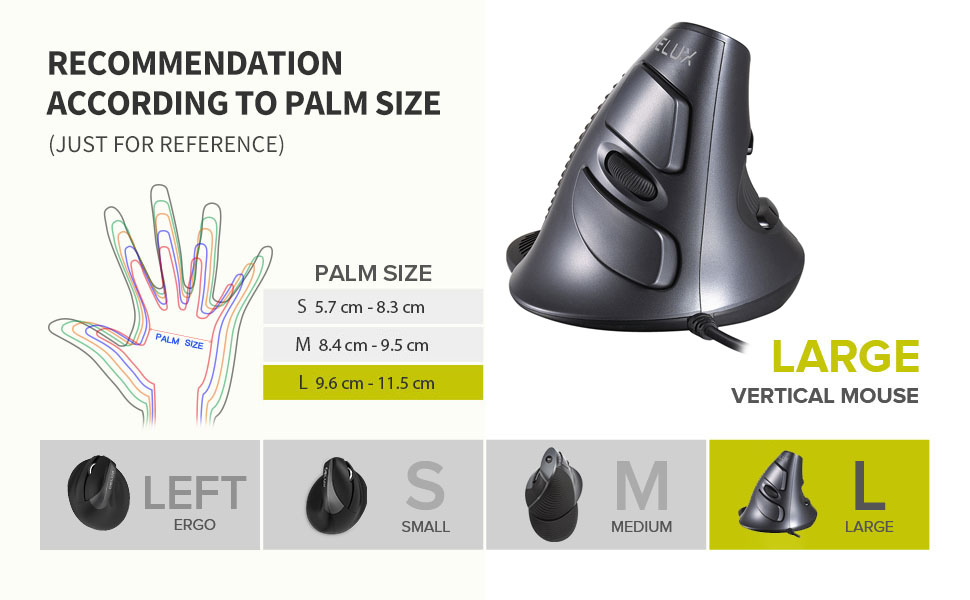 DELUX M618XU Silent Click Ergonomic Vertical Wired Mouse 6 Buttons 600 ...