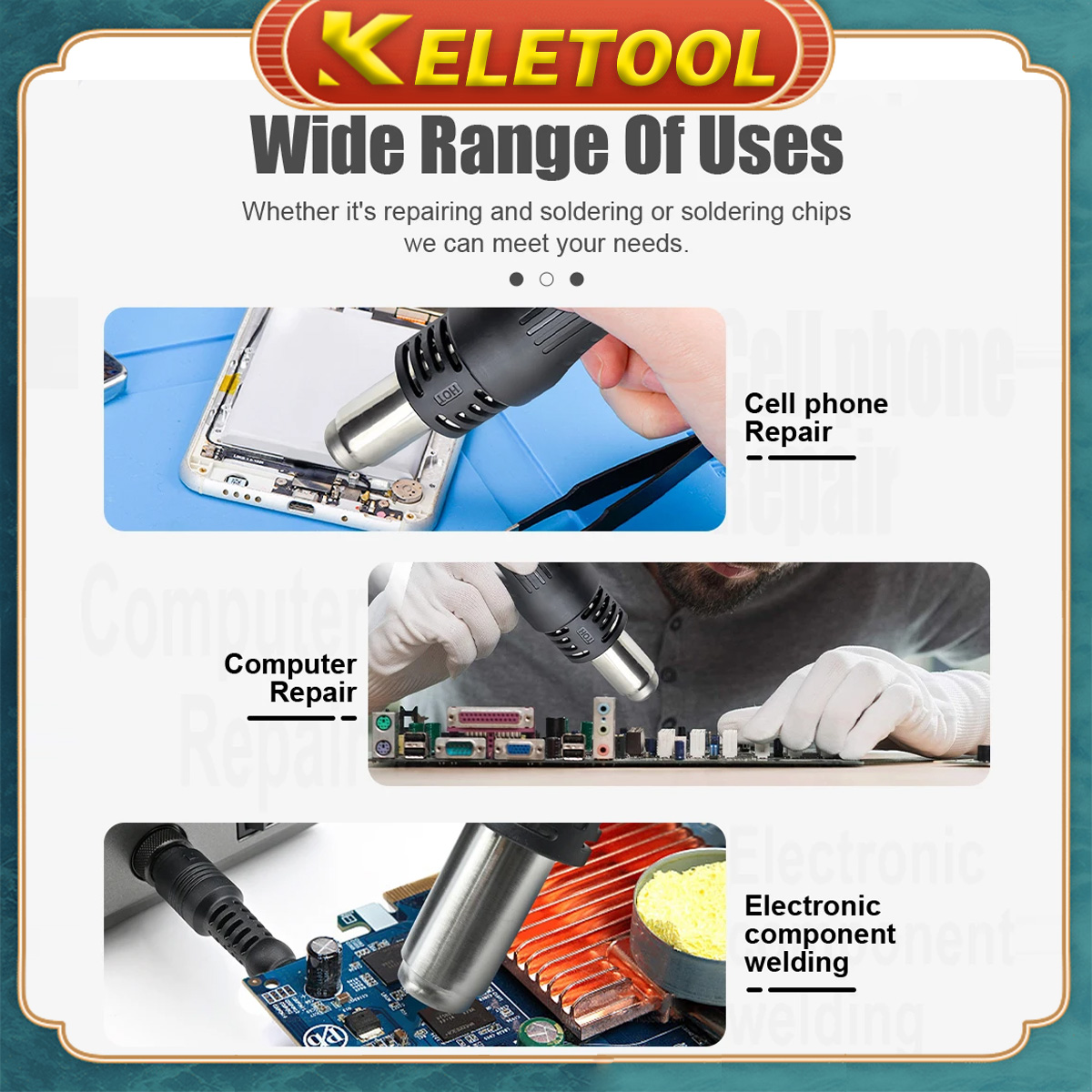 Soldering gun SMD Rework Soldering Station 8586 1500W Soldering Iron ...