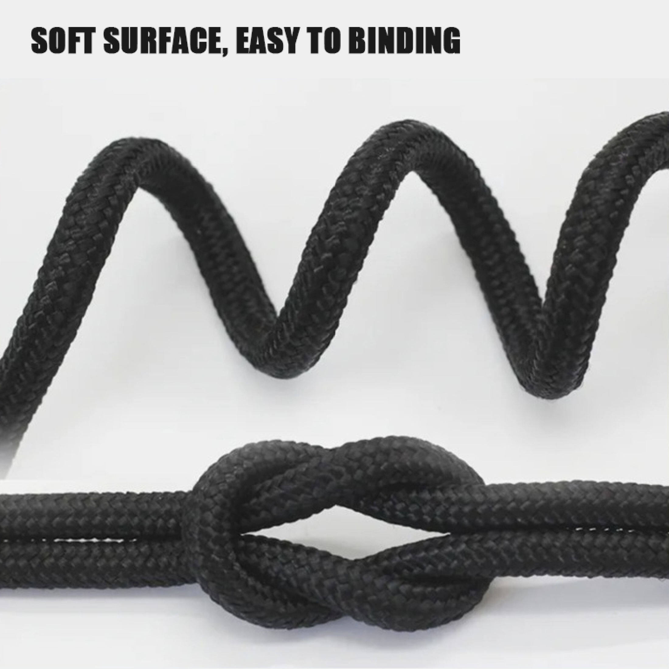 Black nylon rope with no elasticity, with a diameter of 4 millimeters ...