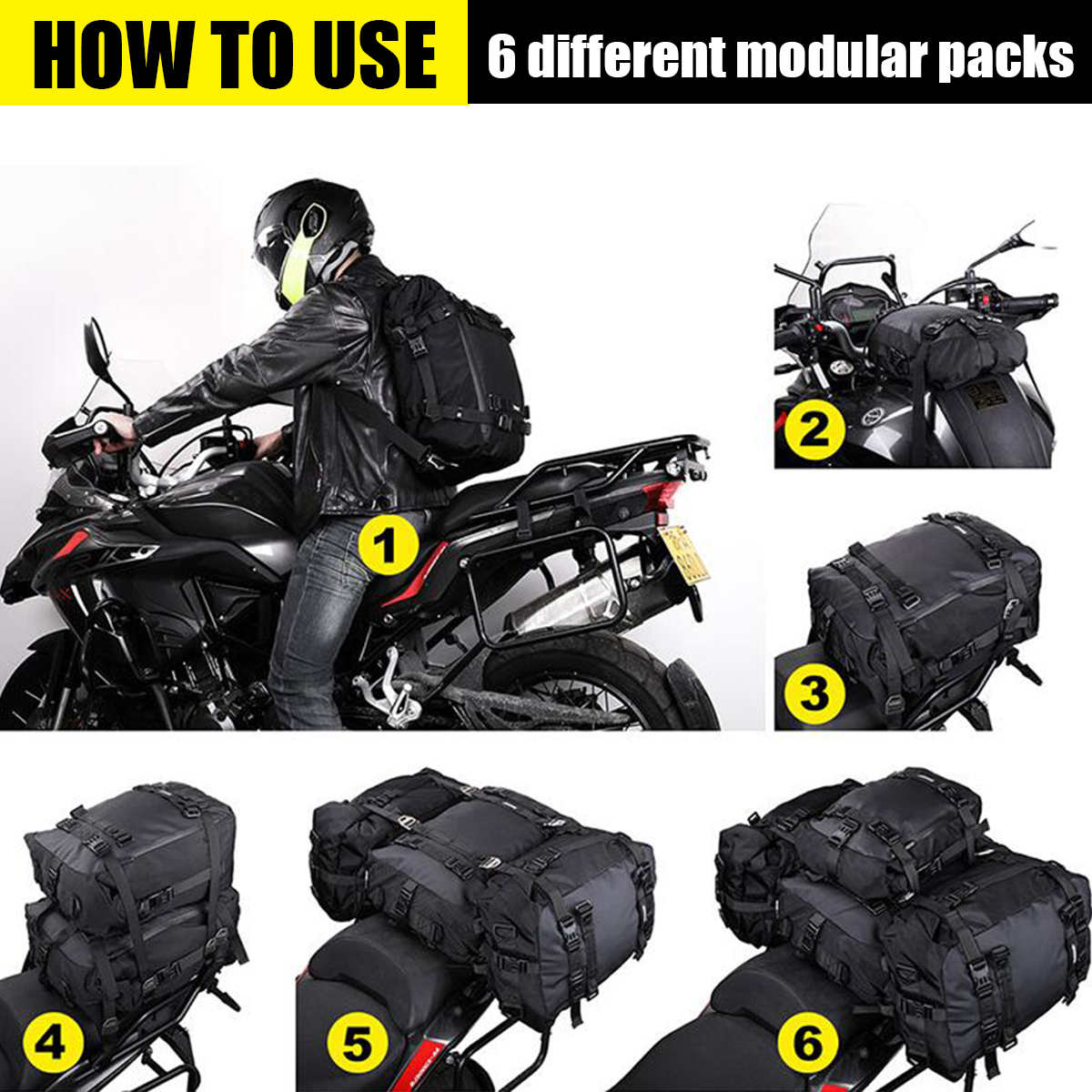 💯 Waterproof Cycling Motorcycle Pannier Bag Multifunction Motorcycle ...