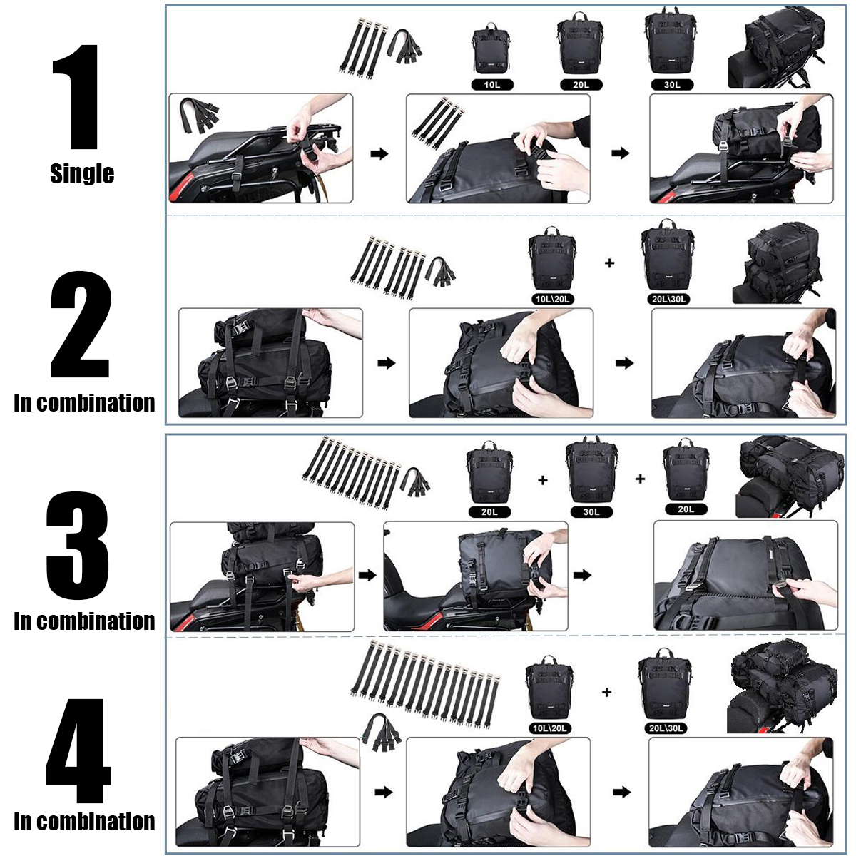 💯 Waterproof Cycling Motorcycle Pannier Bag Multifunction Motorcycle ...