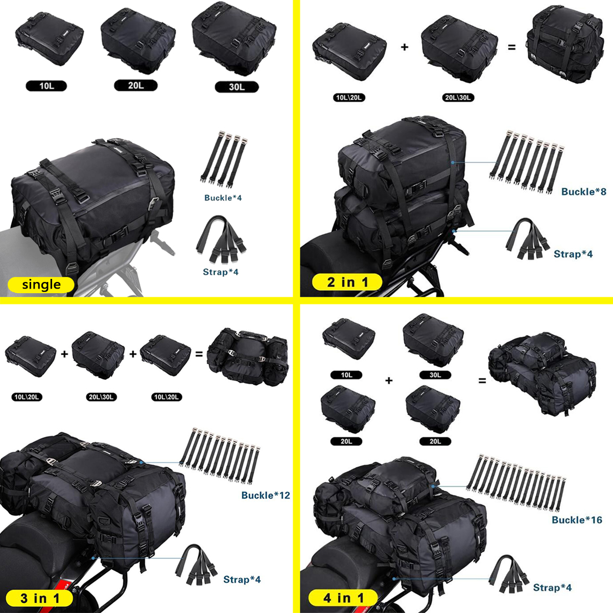 💯 Waterproof Cycling Motorcycle Pannier Bag Multifunction Motorcycle ...