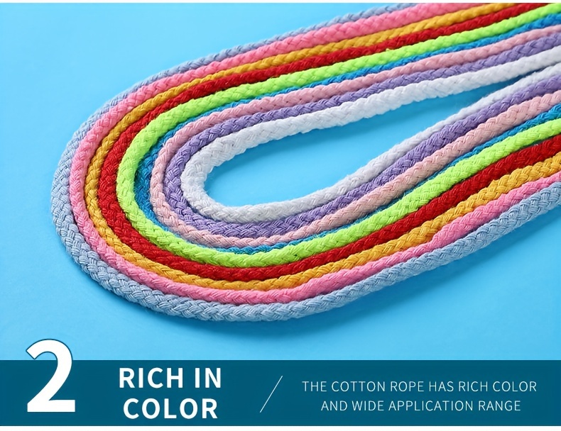 Colorful Cotton Rope 5mm Thick 10m diy Hand-woven Cotton Thread Rope ...