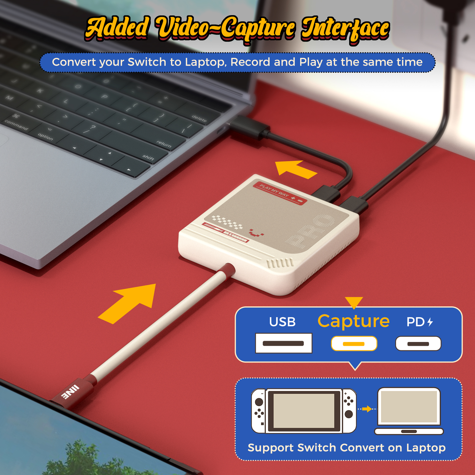 IINE 4-In-1 Switch Video Capture Card Converter for Switch/Steam Deck ...