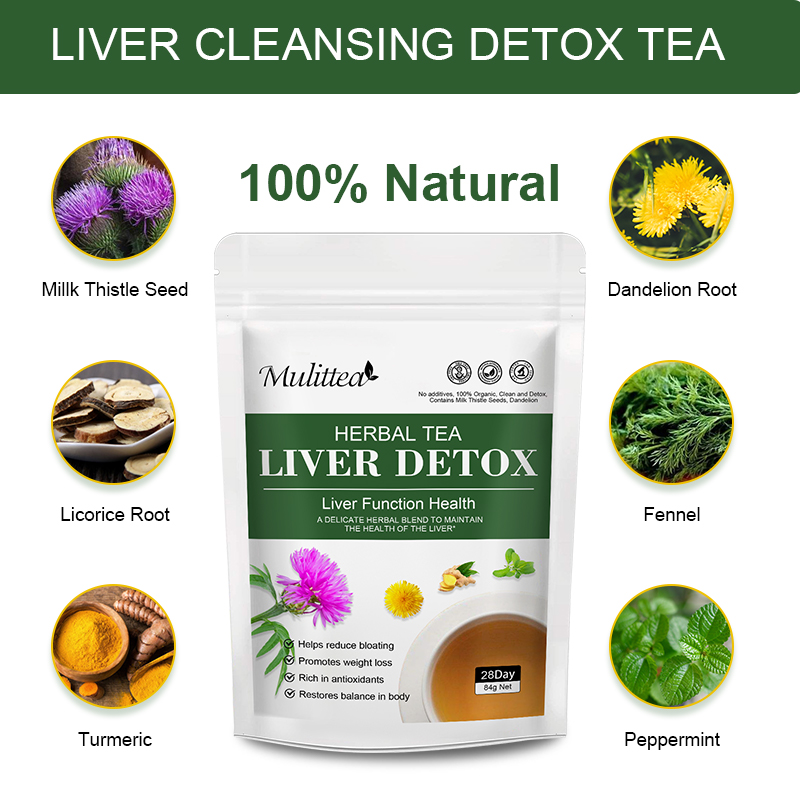 Mulittea Liver Detox Tea liver care Tea with Dandelion Root ,milk ...
