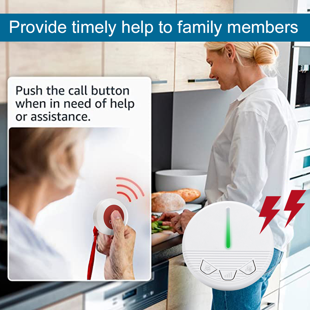 COD Wireless Caregiver Pager for Elderly Pregnant Call for Help ...