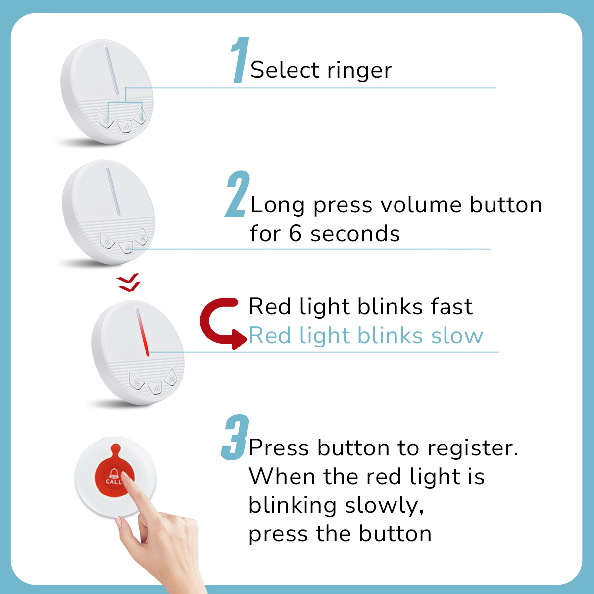 COD Wireless Caregiver Pager for Elderly Pregnant Call for Help ...