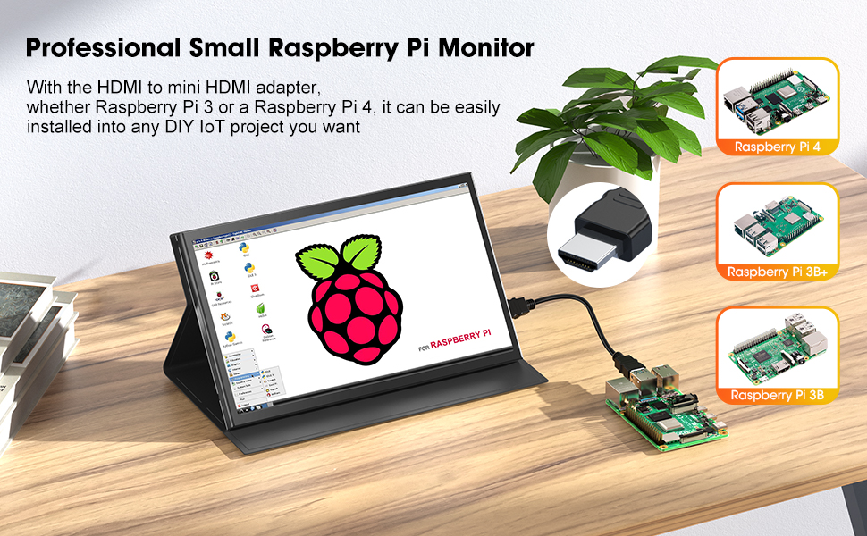 APROTII 10/10.1 inch RasPi Screen, 1024x600 IPS Capacitive Touchscreen ...