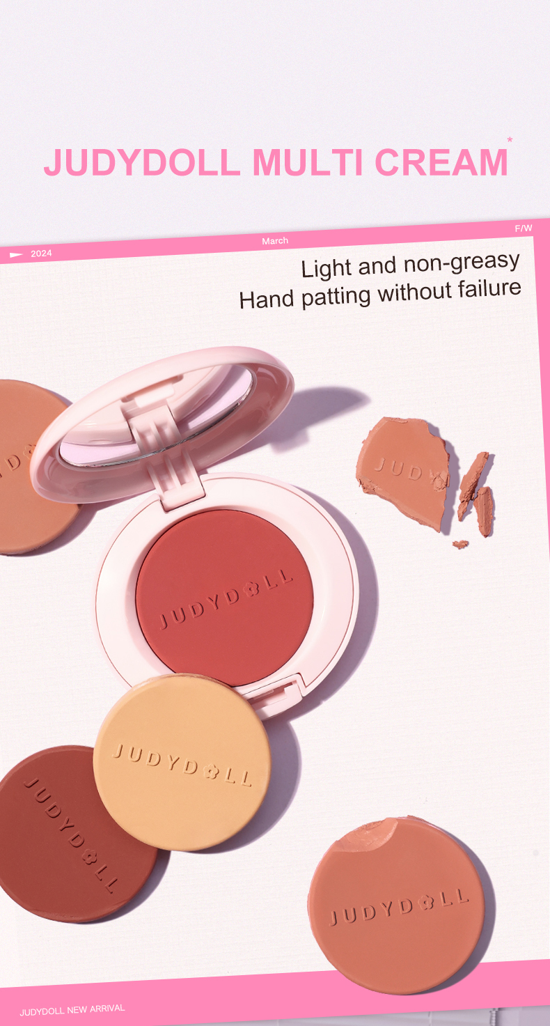 Judydoll Multi Cream Eyeshadow Lipstick Blush Blusher Multiuse Light