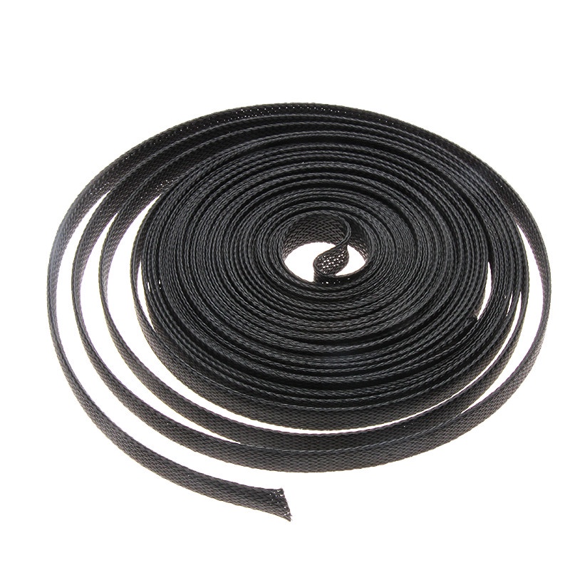 1M 4-25mm Black Insulated Braid Sleeving Tight Plastic coated cables ...