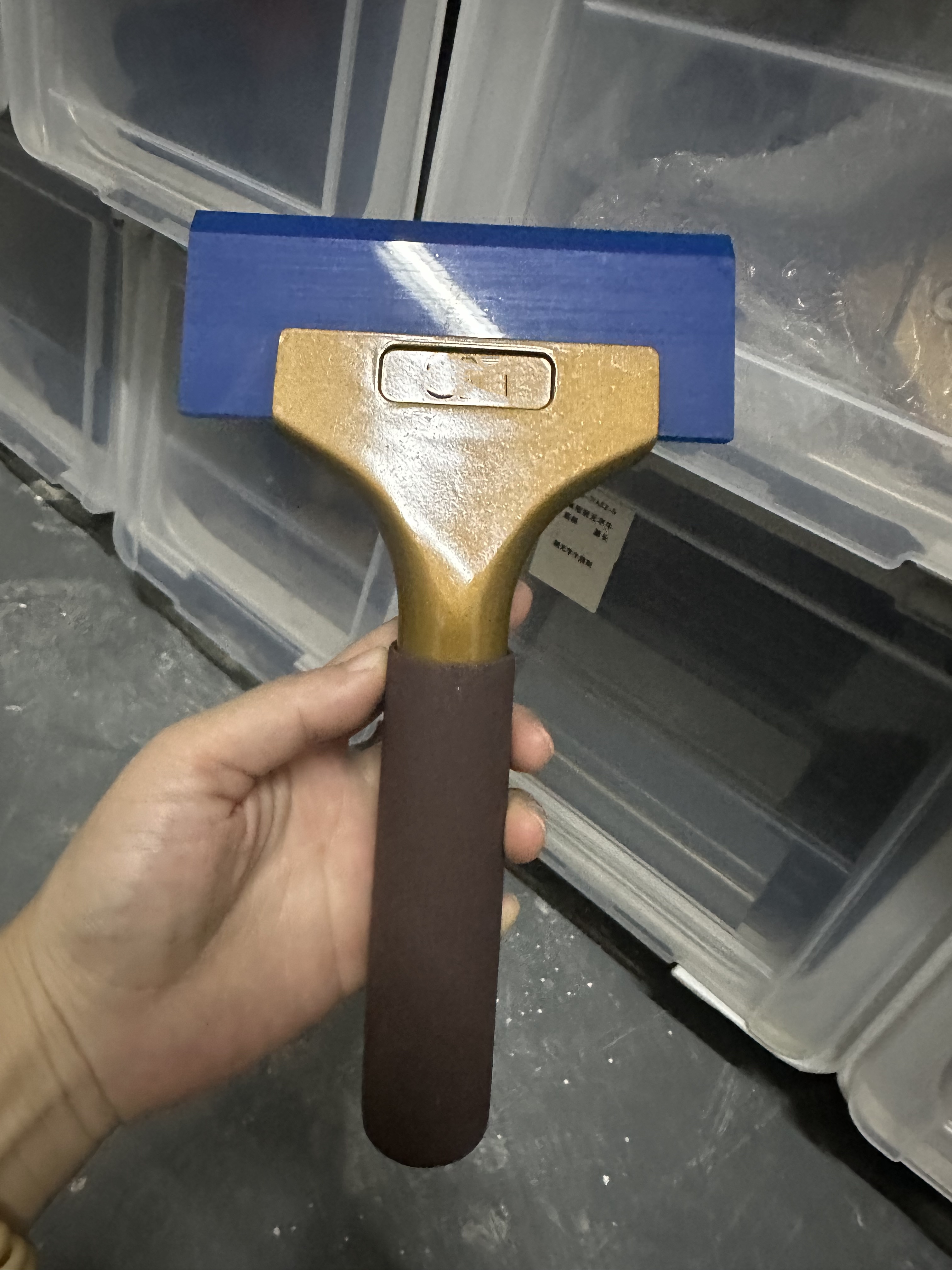 Golden Handle 1pcs Blue Razor Blade Scraper Water Squeegee Tint Tool ...