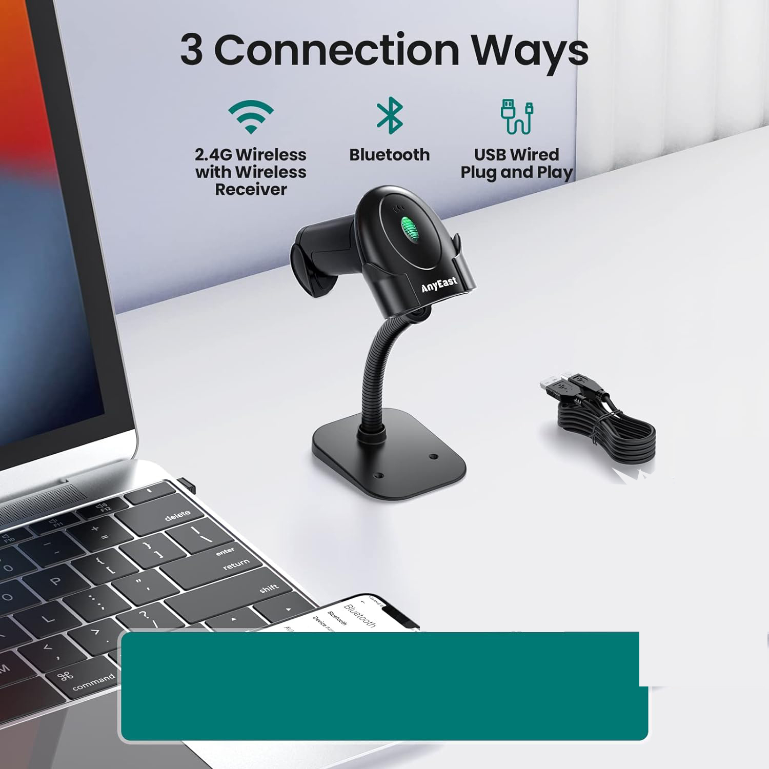 Barcode Scanner with Stand Bluetooth and Wireless Barcode Scanner ...