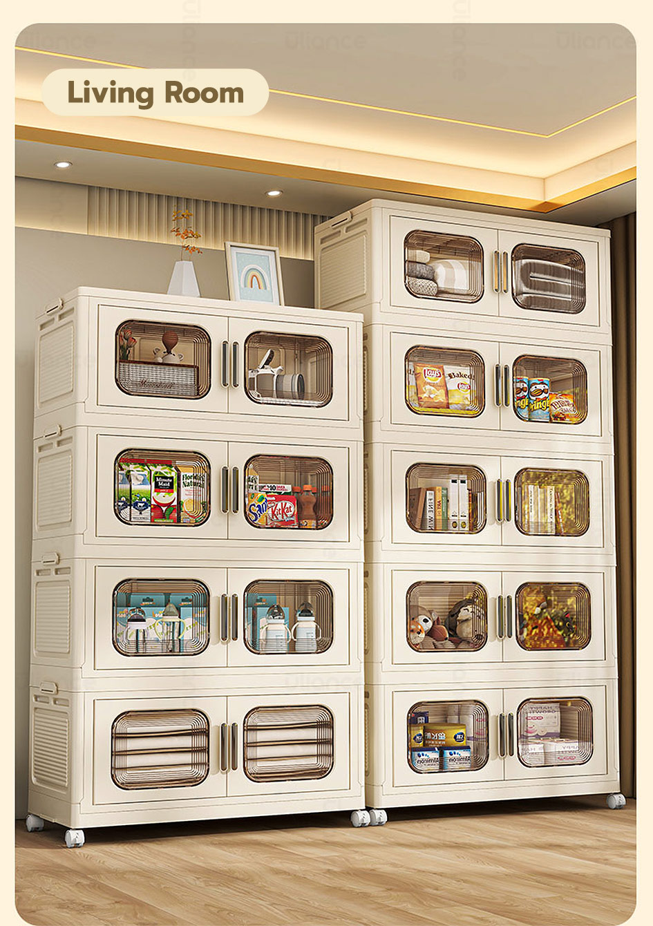 Uliance 105cm Wide 3/4/5 Layers Foldable Multipurpose Double Storage ...