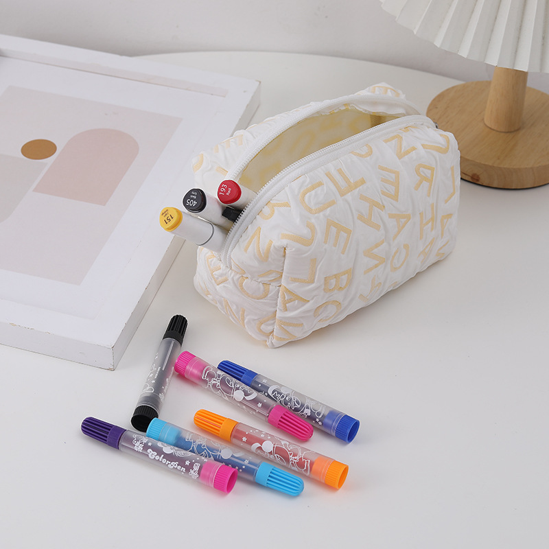 Simple letter girls and boys stationery pencil cases & bags canvas ...