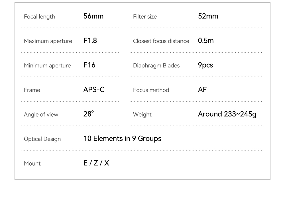 TTArtisan 56mm F1.8 AF Objektiv Für Nikon Z – APS-C Festbrennweite Für Porträts, Mit Filter & Tasche