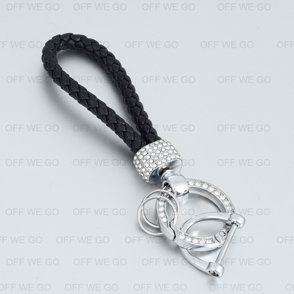 OFF WE GO Advanced Diamond Keychain Creative Simple Handwoven Leather ...