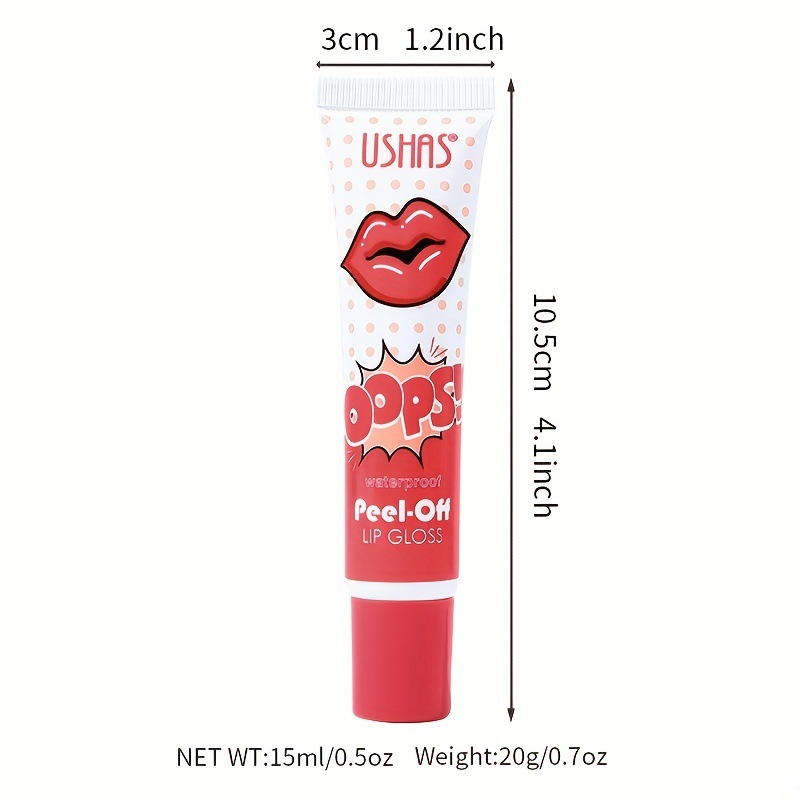 USHAS Lip Stain Gloss Tattoo Color Peel Off Tint Long Lasting ...