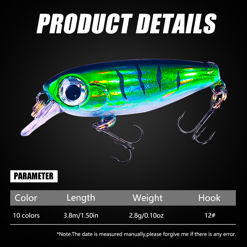 HENGJIA Micro Fishing Bait Floating Minnow Lure Full Layer Swimbait 3 ...