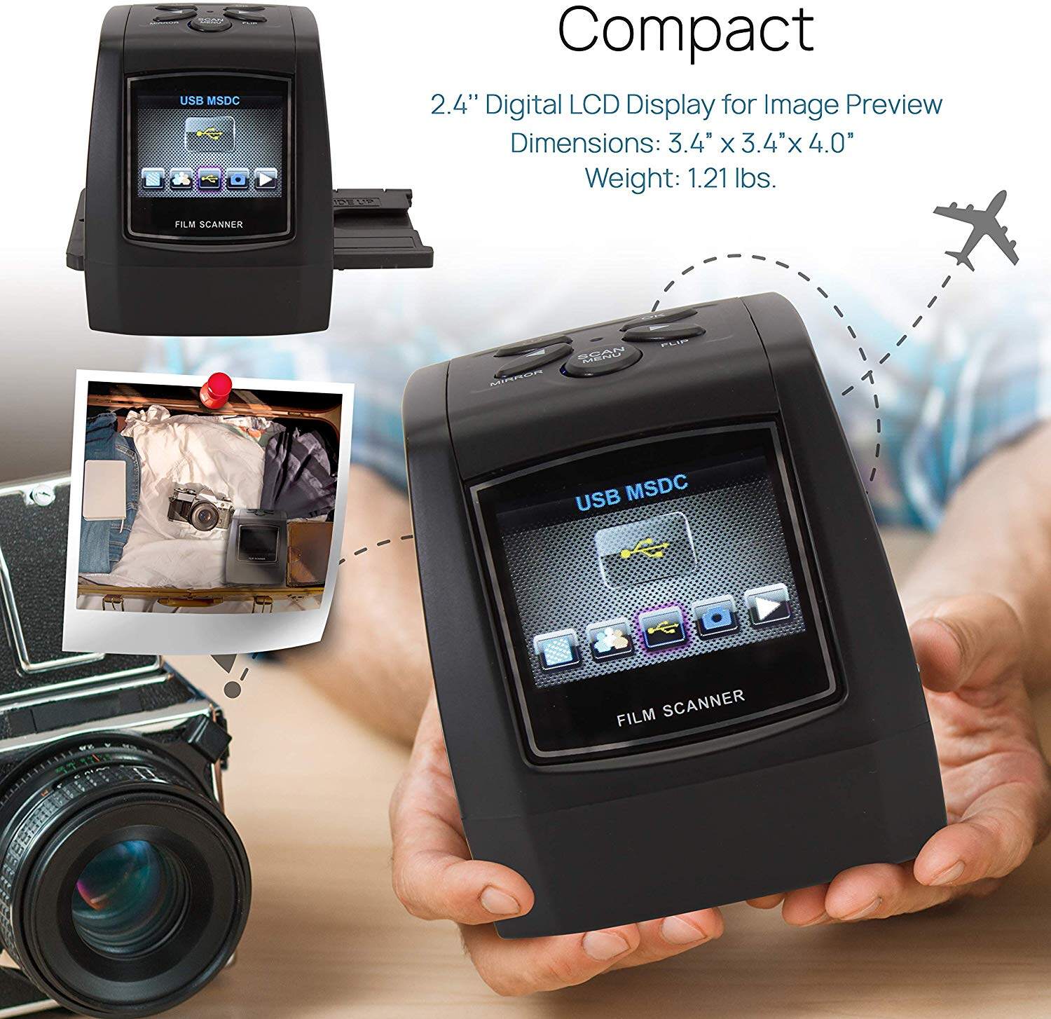 [🔥Limited time 🔥]2.4 inch LCD Screen 35mm Film Slide Scanner Photo Scan ...