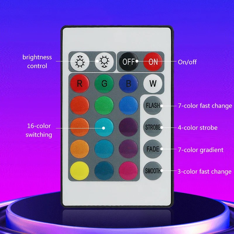 24 Keys Remote Control RGB Desktop USB Interior Ambient Colorful Game ...