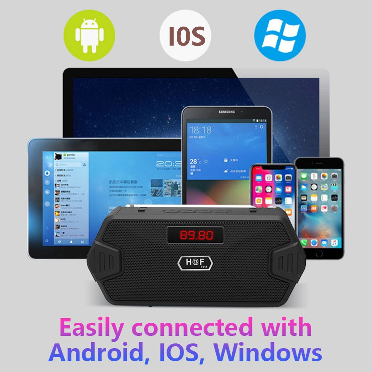 FM Radio Speaker with Solar Charging Mini Portable Bluetooth Wireless ...