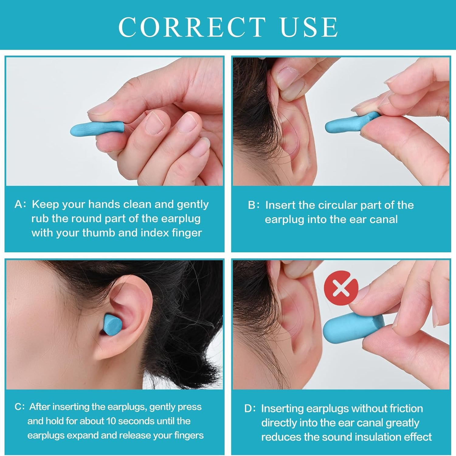 𝟑6𝐝𝐁 Ultra Soft Rebound Ear Plug for Sleeping 60 Pcs Noise Cancelling ...
