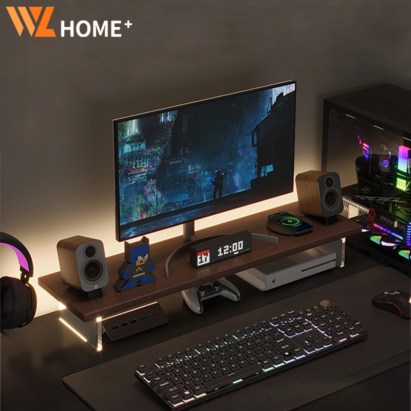 Acrylic Monitor stand Monitor Riser Table Top Rack Monitor Rack PC ...