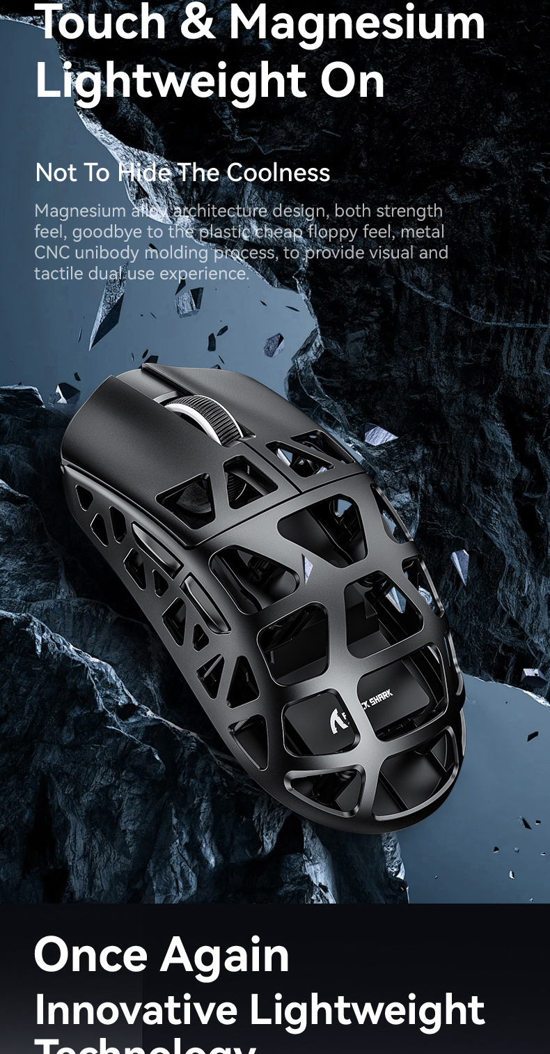Attack Shark R3 Magnesium alloy mouse lightweight 46g 8KHz PAW3395 ...