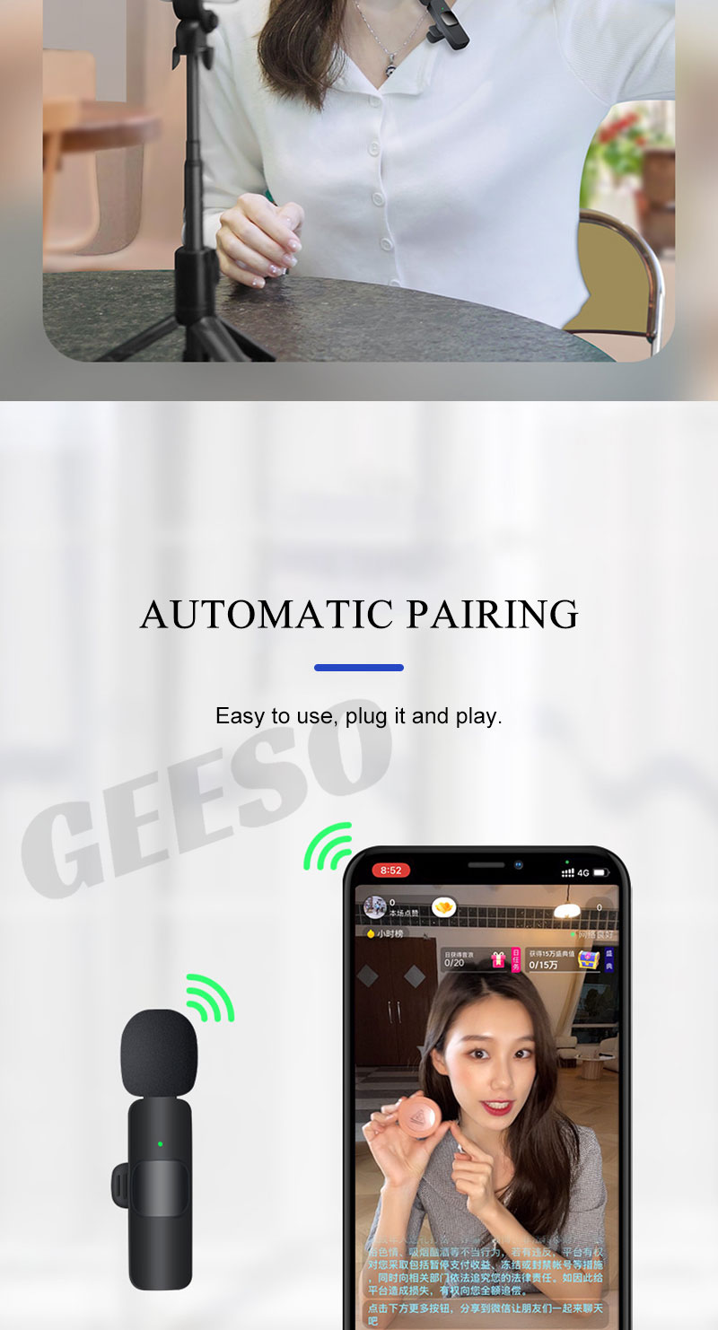 G-MARK Wireless Microphone Transmitter Karaoke Mic Adjustable Frequenc