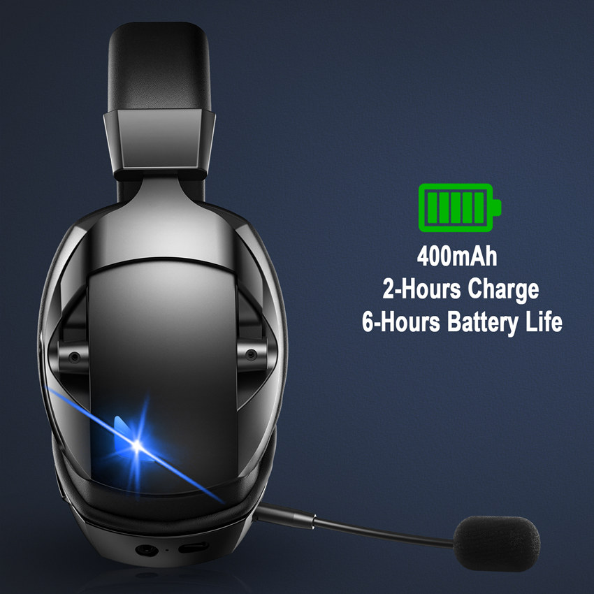 2.4Ghz Wireless PC Gamer Headset for PS5 PS4 with Microphone Over-Ear ...