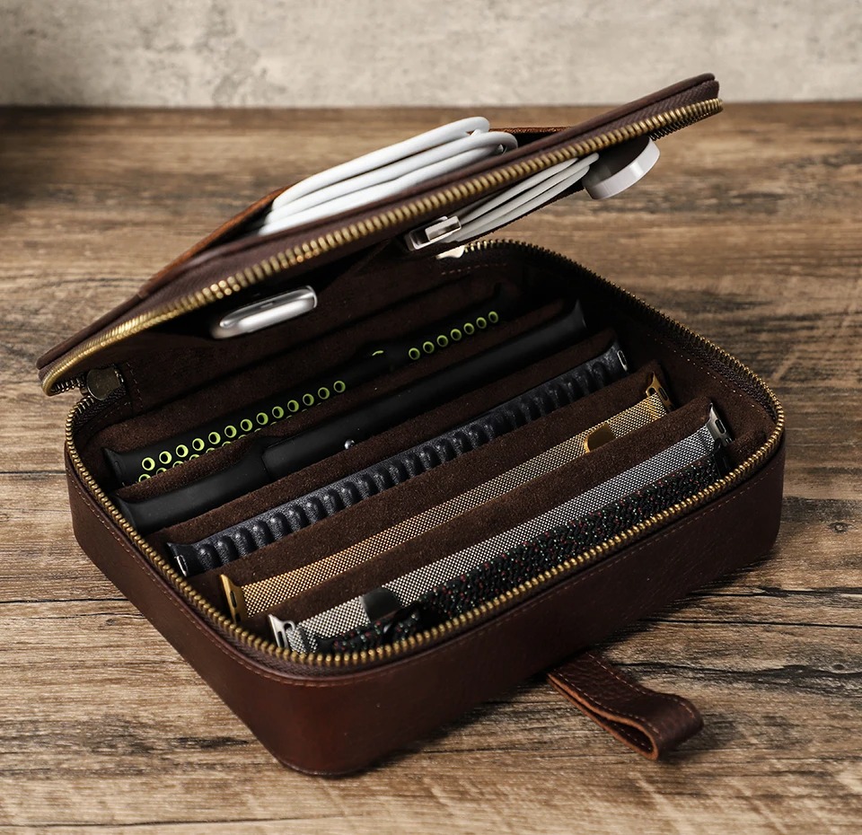 CONTACT'S FAMILY Luxury 6 Slots Watch Case Storage Box Watch Strap ...