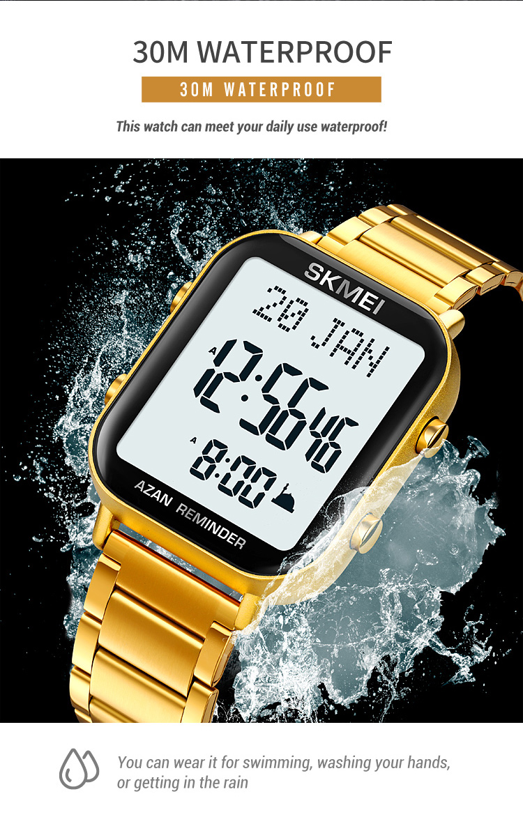 SKMEI 2135 Men Muslim Compass Qibla Watch Qibla Reminder 30M Waterproof ...