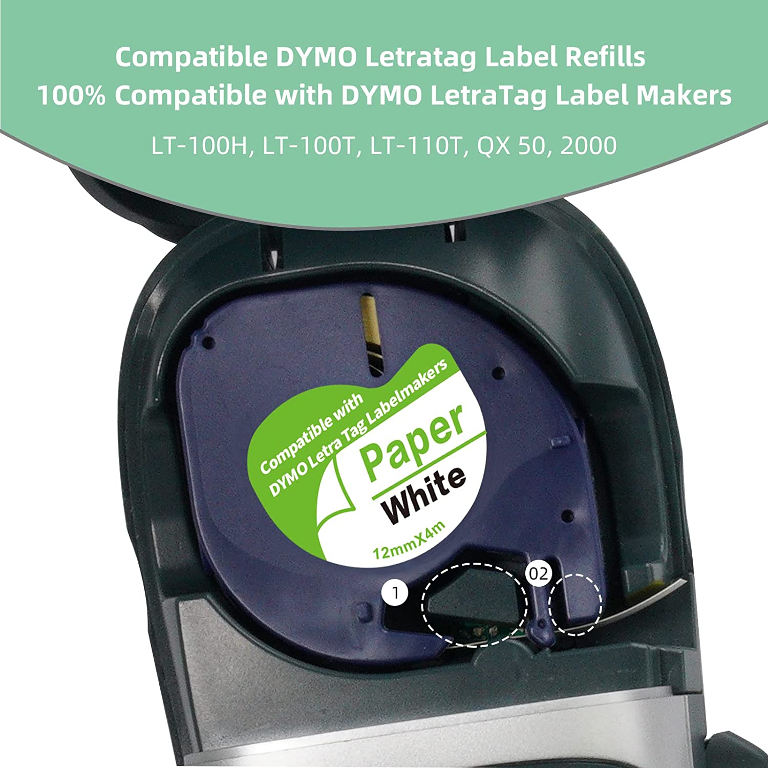 Compatible DYMO LetraTag Label Printer Tape Refills 91200 91201 12267 ...