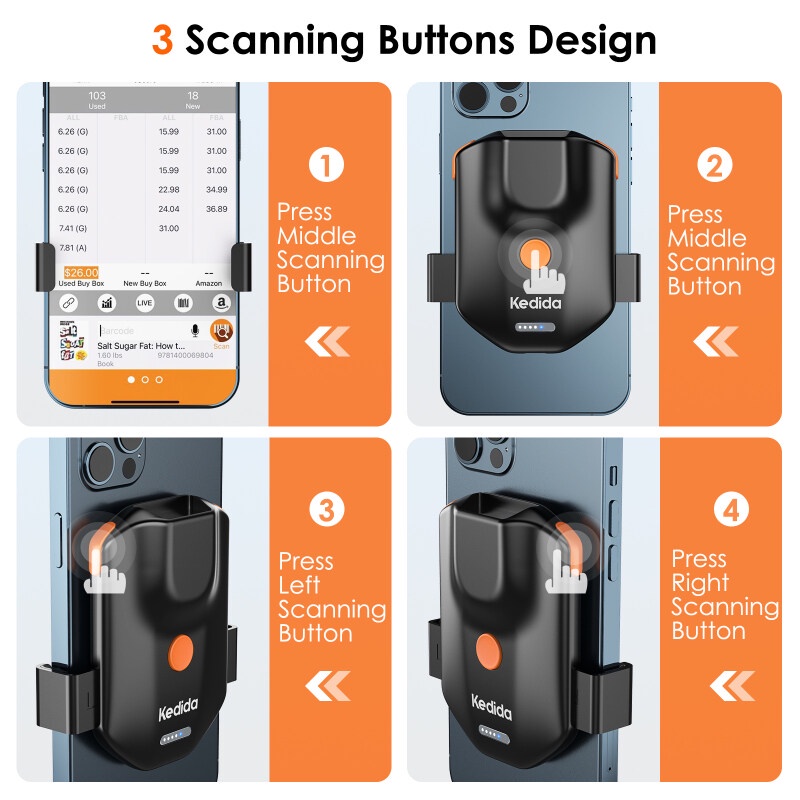 [MY Stock]Portable Back Clip Wireless 1D 2D QR Bluetooth Barcode ...
