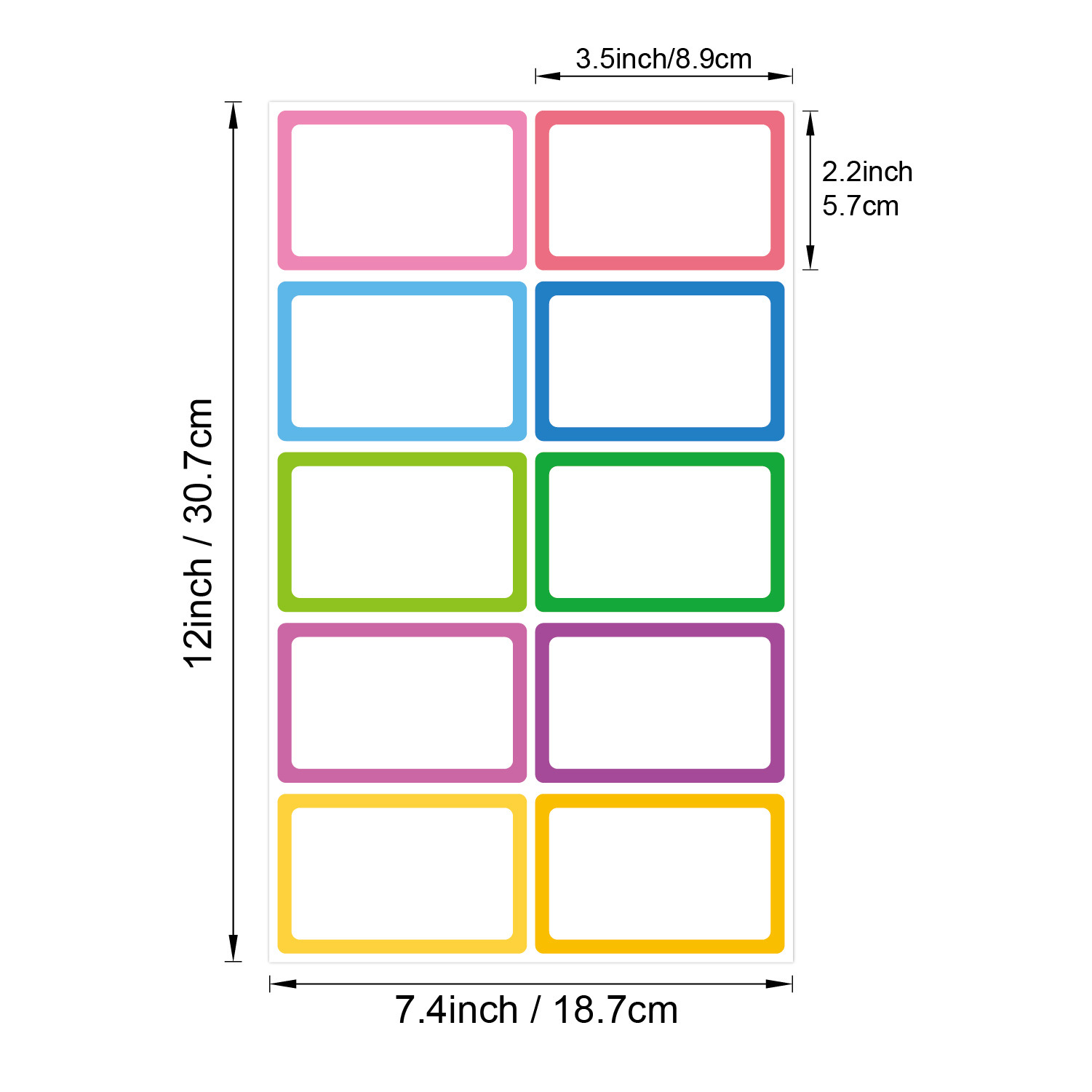 thumbnail image 2 of Name Tag Sticker Colorful - 350PCS Cute Plain Name Tag Labels Bordered 2 of 14