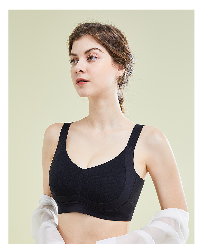 Plus Size Bras 34-42BCDE No Steel Ring Female Gathered Sport Bra Push ...