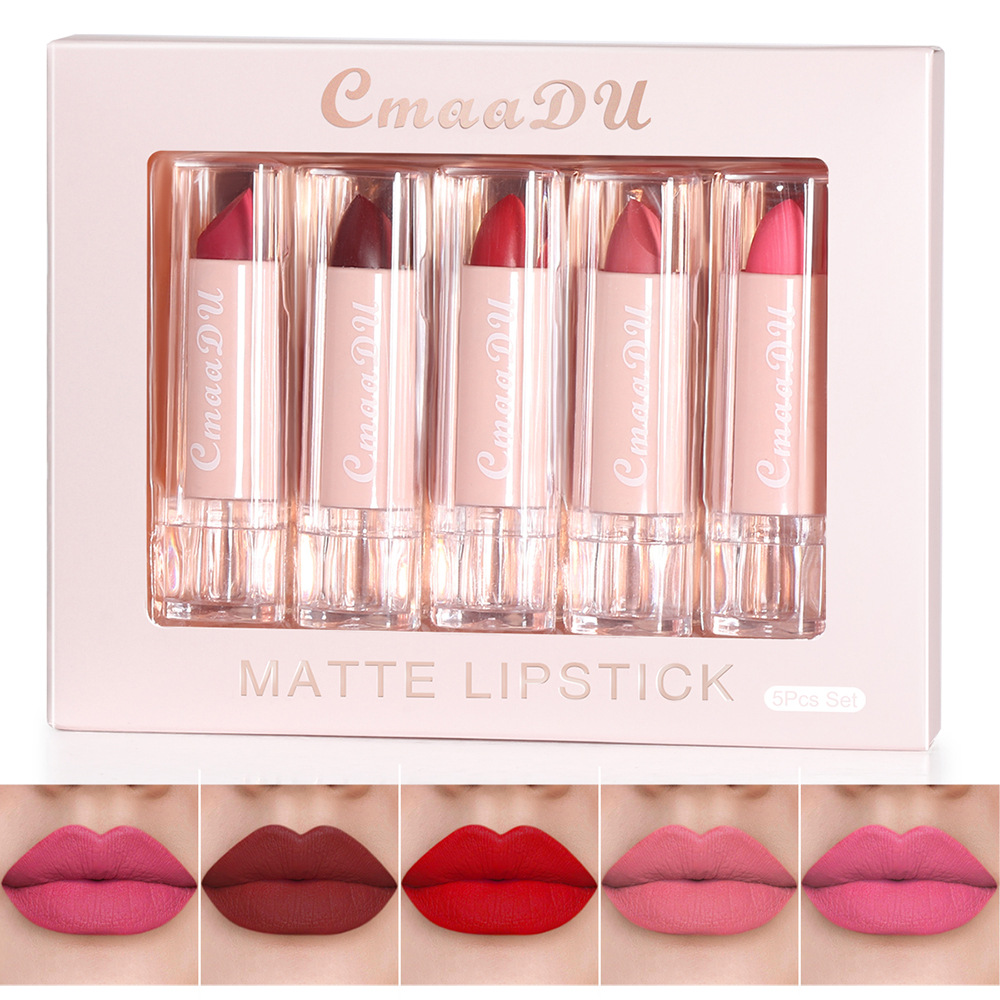 CmaaDu Lipstick Set Lipstick Lip Gloss Matte Moisturizing，Long-lasting ...