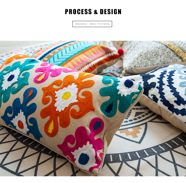 1pc Pillow Bohemian Style Futon/Cushion/Pillow Embroidery Pattern Futon ...
