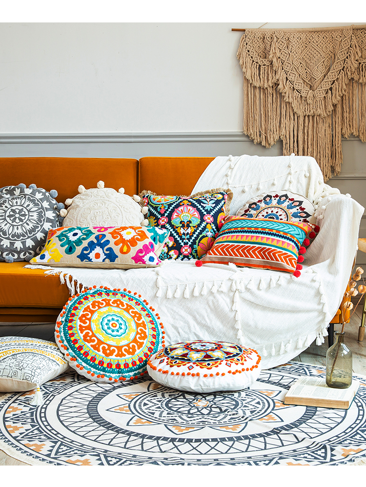 1pc Pillow Bohemian Style Futon/Cushion/Pillow Embroidery Pattern Futon ...