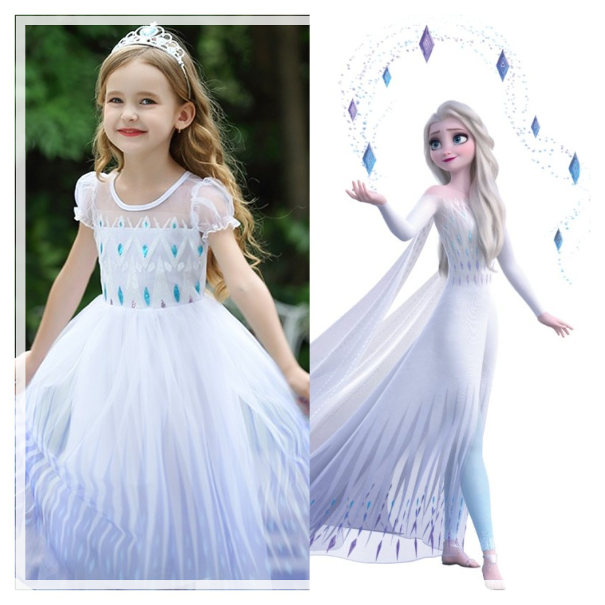 Disney Frozen Vestido Blanco De Frozen Disfraz De Frozen De Disney