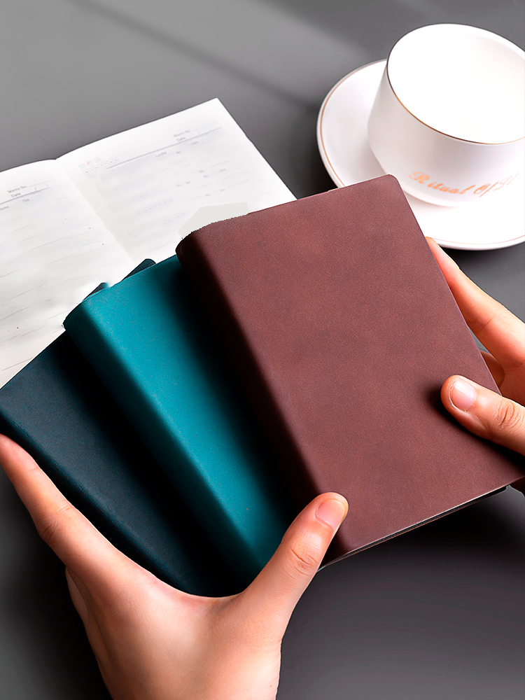 1 A6 soft leather notebook, suitable for university student supplies ...