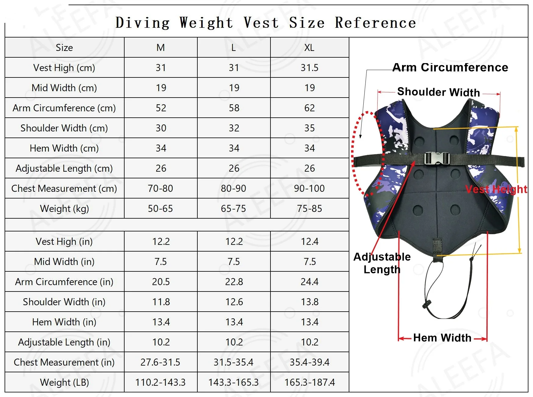 [Warrior1] Scuba Diving Weight Vest 3mm Neoprene Freediving with 6 Drop