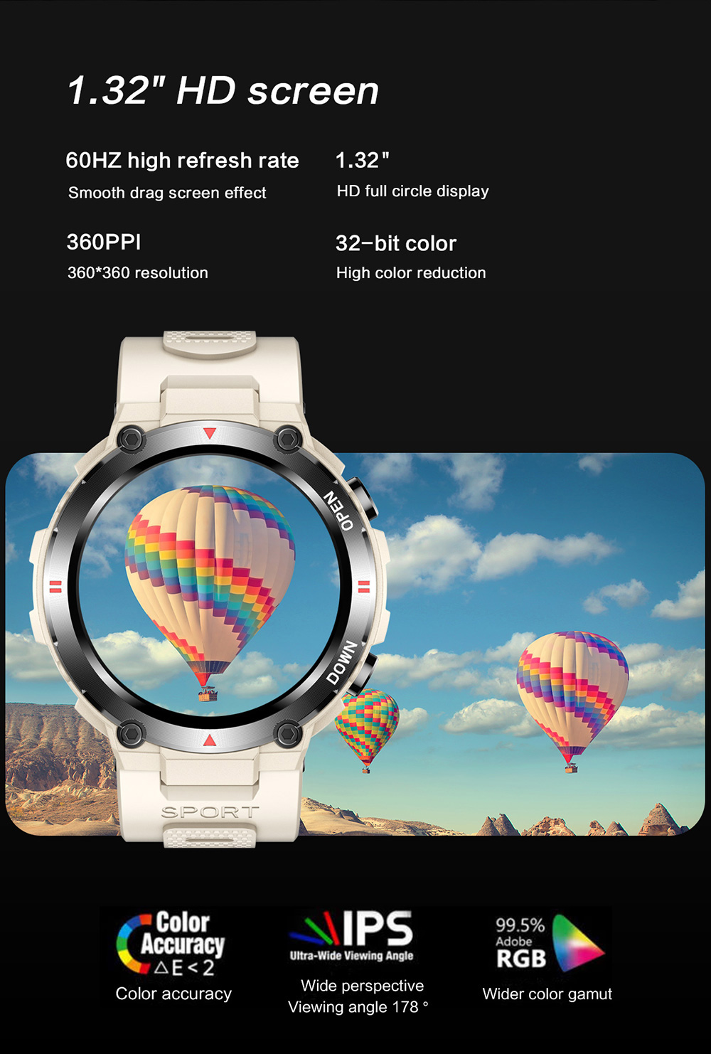 Gloryfit Tetra R2 Smart Watch Men'S Bluetooth Call Touch Screen