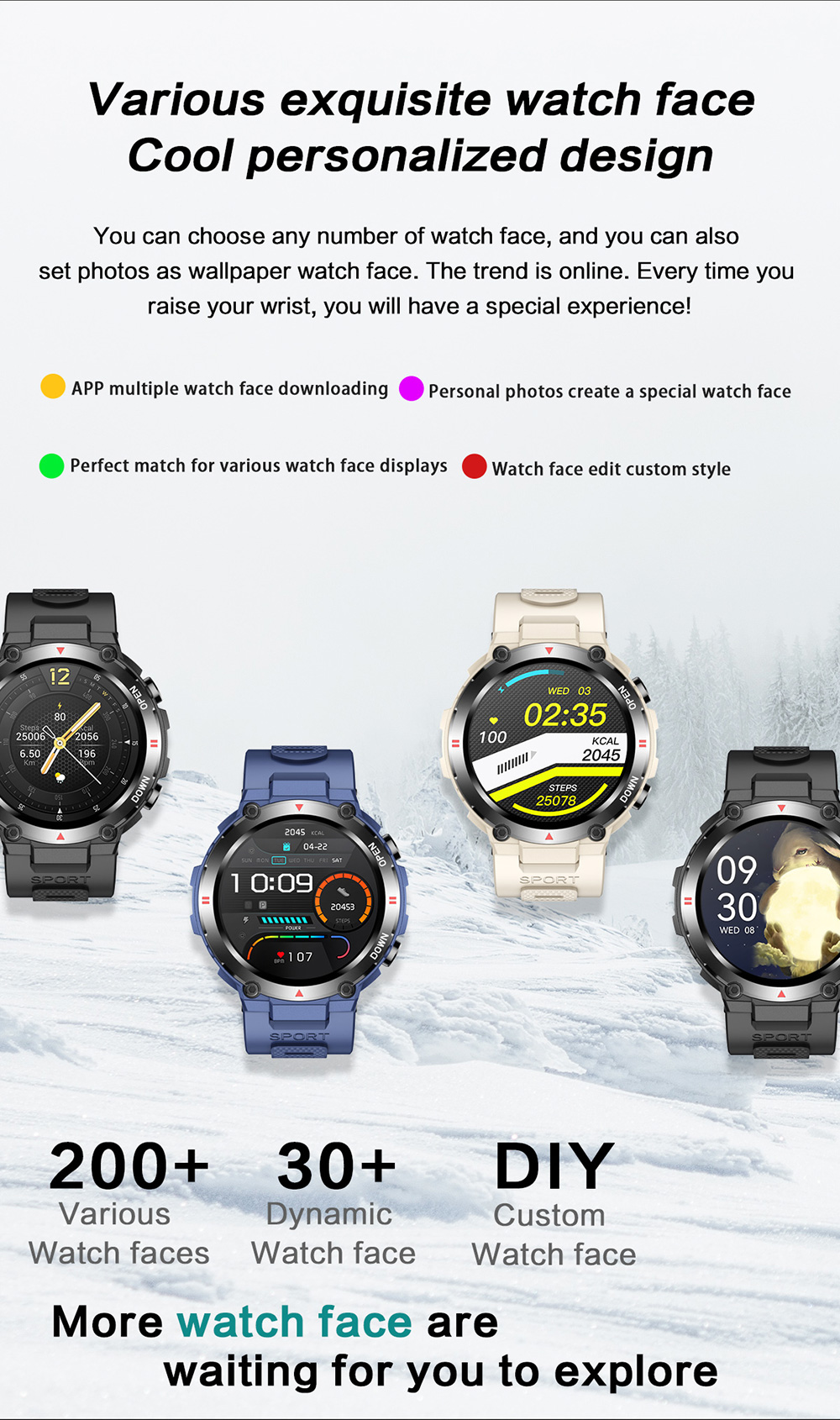 Gloryfit Tetra R2 Smart Watch Men'S Bluetooth Call Touch Screen Waterproof Music Heart Rate